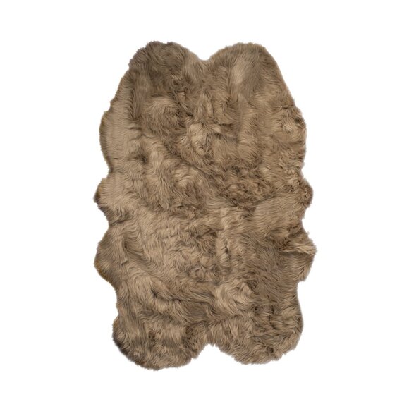 Luxe Home Decor Gordon Faux Sheepskin Quattro Rug1-PieceTan4'x6'